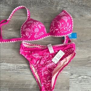 Pink Floral Bikini Set